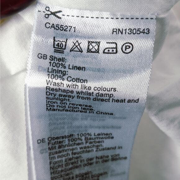 LTS Long Tall Sally 100% Linen Shift Dress Lace Trim 4 Tall Sleeveless White - Picture 7 of 11